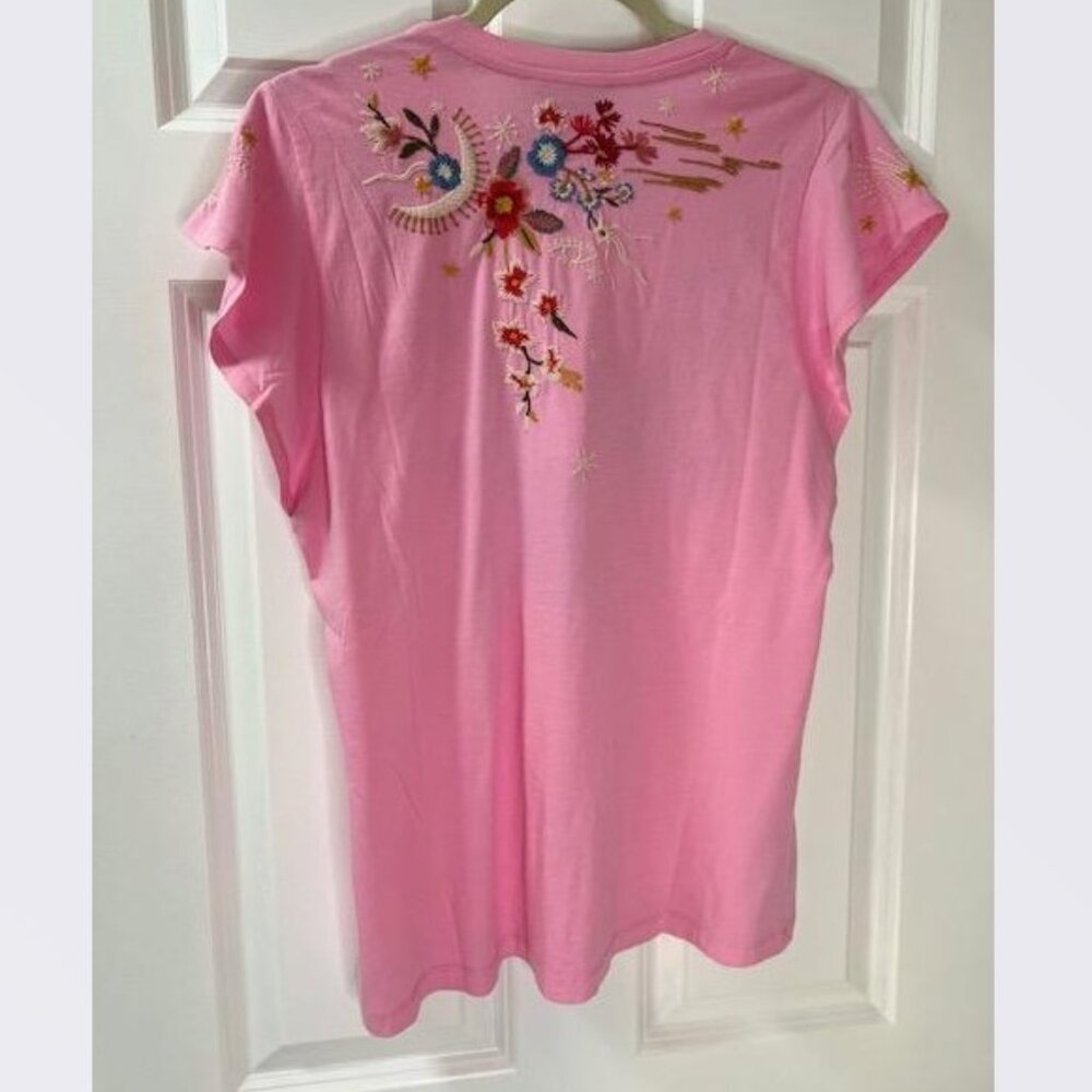 Johnny Was Lissa Flutter Sleeve Tee in Begonia/Pink – Size Small – NWT - Picture 3 of 7